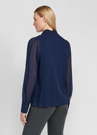Paul Stuart Tie Front Silk Blouse, thumbnail 3