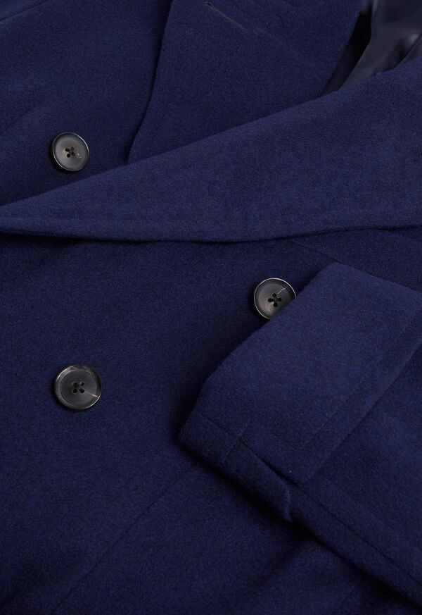 Paul Stuart Navy Double Breasted Military Coat, image 2