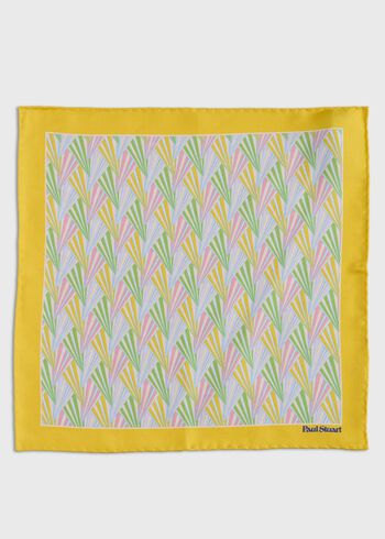 Paul Stuart Printed Silk Basketweave Pocket Square