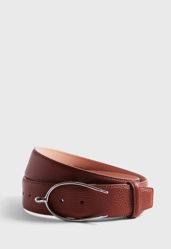 Paul Stuart Calf Leather Belt with Equestrian Buckle, image 1
