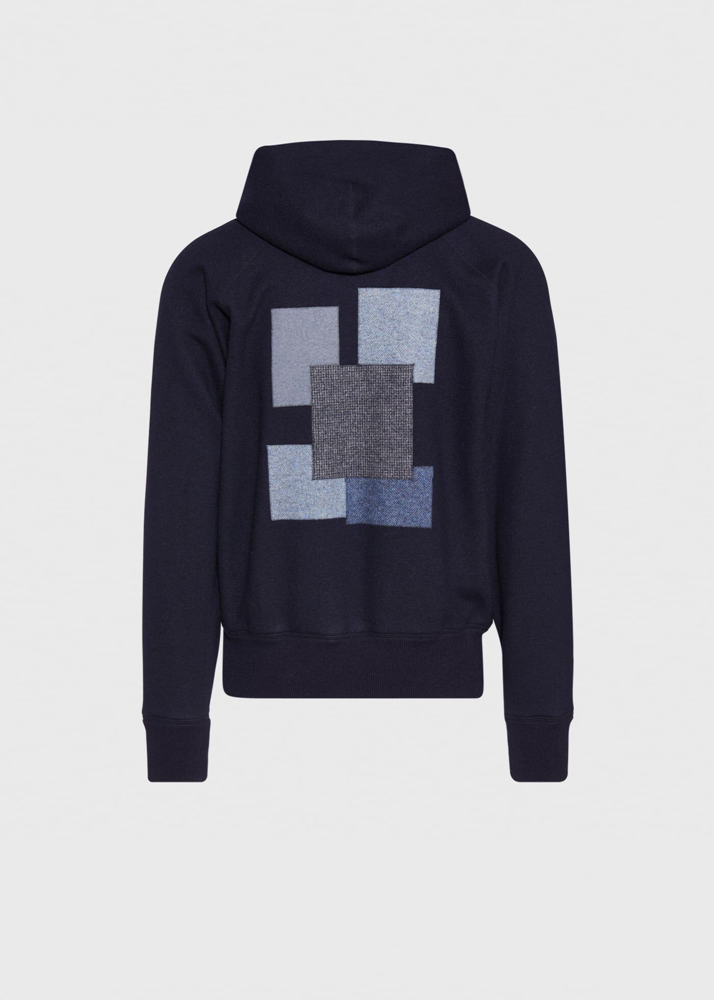 Navy Tonal Patchwork Hoodie