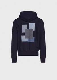 Paul Stuart Navy Tonal Patchwork Hoodie, thumbnail 2