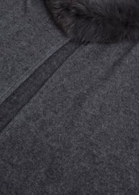 Paul Stuart Grey Cape with Fur Trim, thumbnail 2