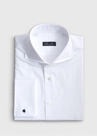 Paul Stuart White Poplin Dress Shirt with French Cuff, thumbnail 1