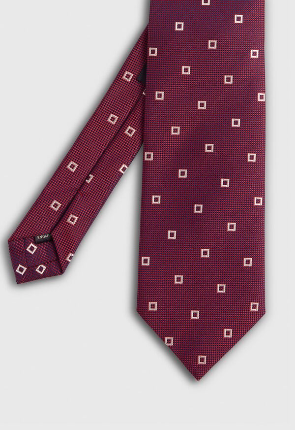 Paul Stuart Silk Jacquard Spaced Diamond Tie, image 1