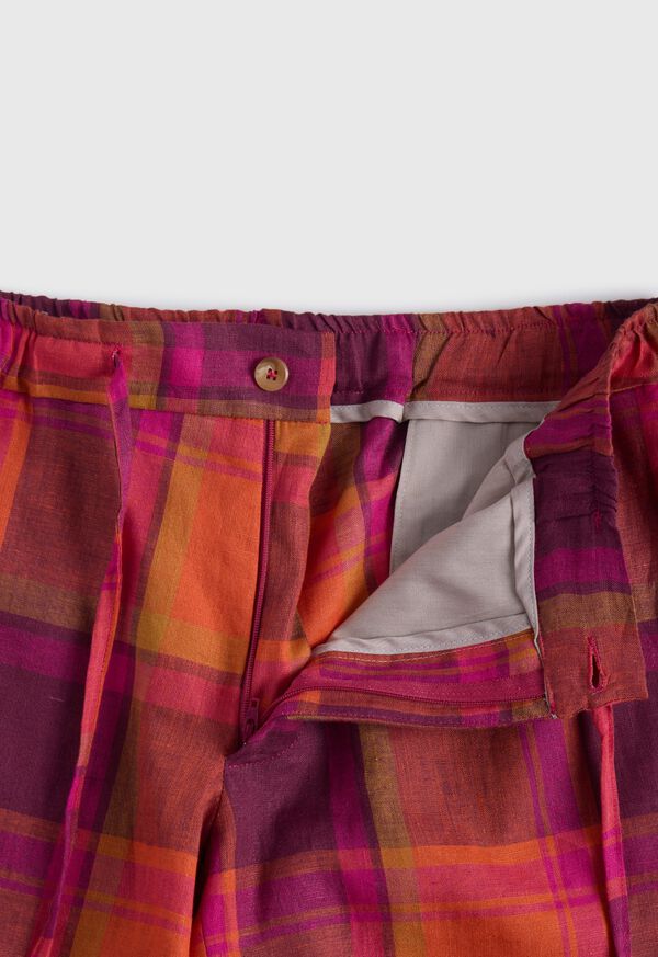 Paul Stuart Linen Plaid Walk Shorts, image 3