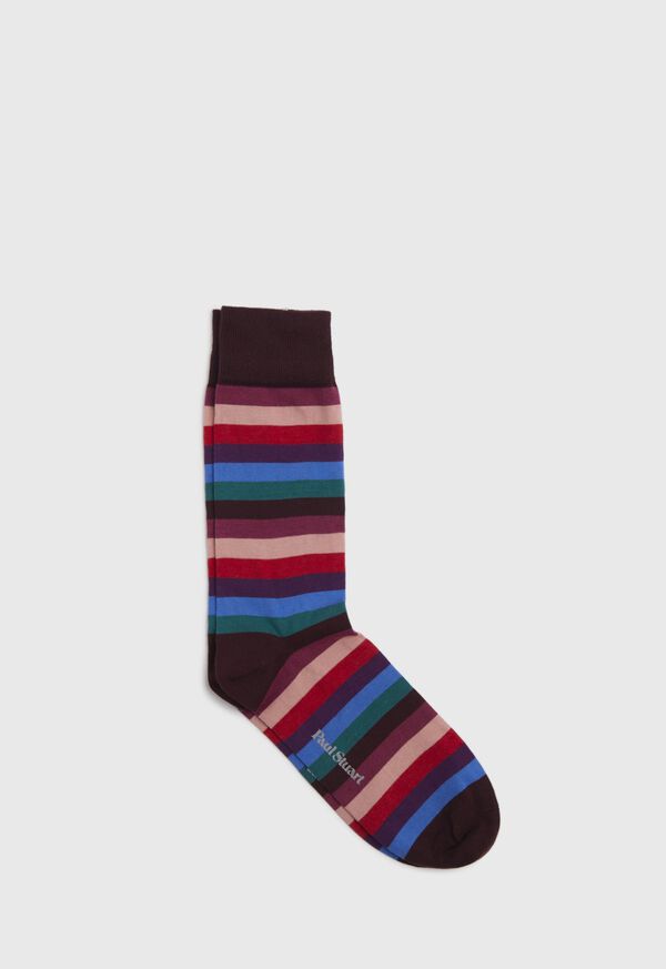 Paul Stuart Multi Colo Thick Stripe Sock, image 1