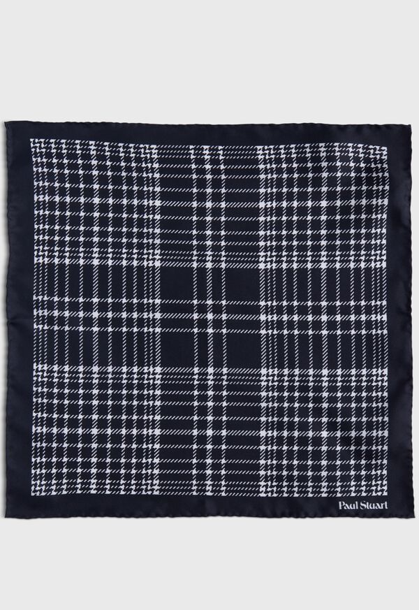 Paul Stuart Printed Silk Plaid Pocket Square, image 2