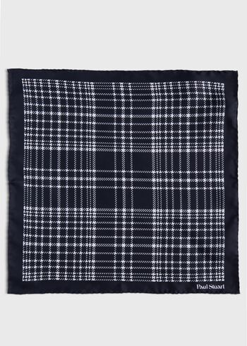 Paul Stuart Printed Silk Plaid Pocket Square