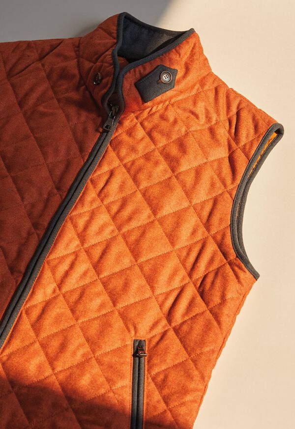 FW21 Paul Stuart Catalog Orange Quilted Wool Vest , image 1