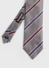 Paul Stuart Woven Silk Textured Stripe Tie, thumbnail 1