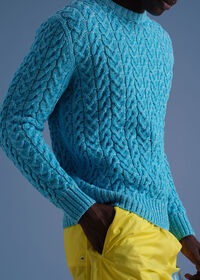 Paul Stuart Cotton Cable Crewneck Sweater, thumbnail 3
