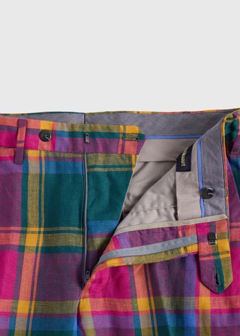 Paul Stuart Linen Plaid Dress Trouser