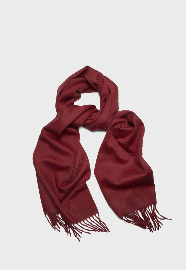 Paul Stuart Cashmere Solid Color Scarf with Embroidered Logo, image 45