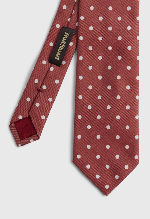 Paul Stuart Cotton and Silk Printed Dot Tie, image 1