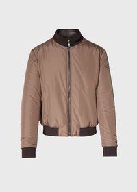 Paul Stuart Leather and Nylon Reversible Bomber Jacket, thumbnail 2