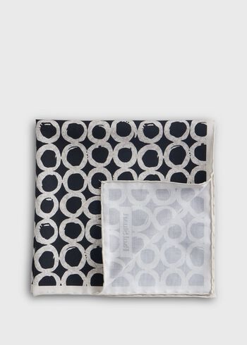 Paul Stuart Geometric Print Silk Pocket Square