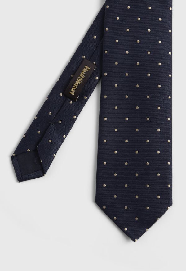 Paul Stuart Silk and Linen Printed Dot Tie, image 1