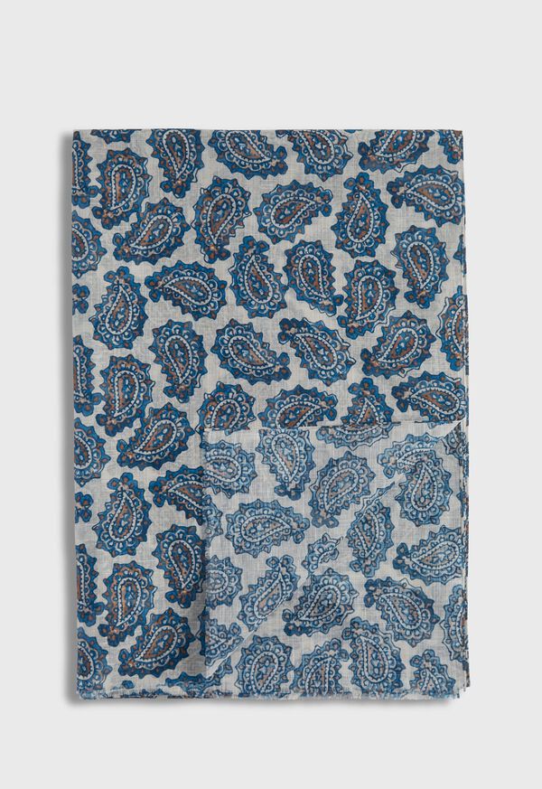 Paul Stuart Cotton & Linen Paisley Print Scarf, image 1