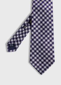 Paul Stuart Woven Silk Small Check Tie, thumbnail 1
