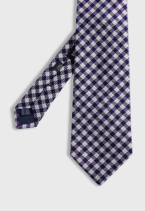 Paul Stuart Woven Silk Small Check Tie, image 1