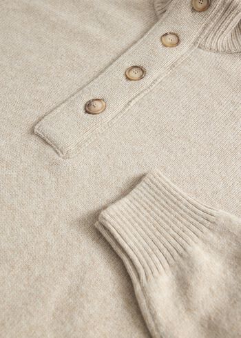 Paul Stuart Wool Button Neck Sweater