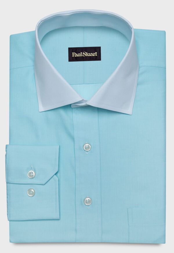 Paul Stuart Contrast Collar Cotton Twill Dress Shirt, image 1