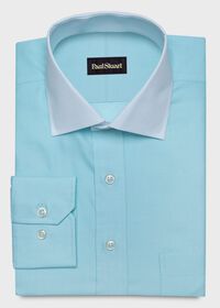 Paul Stuart Contrast Collar Cotton Twill Dress Shirt, thumbnail 1