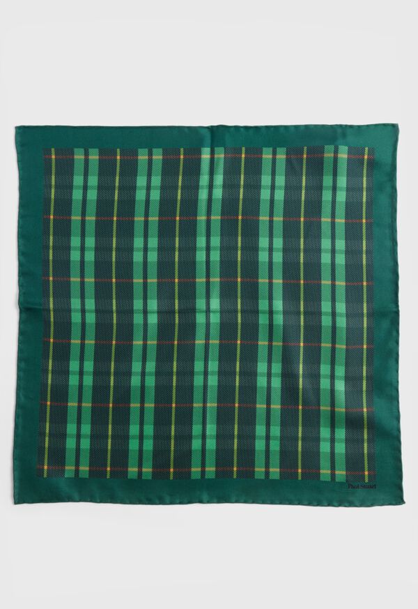 Paul Stuart Silk Plaid Print Pocket Square, image 2