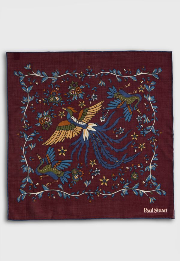 Paul Stuart Woodland Print Pocket Square, image 2