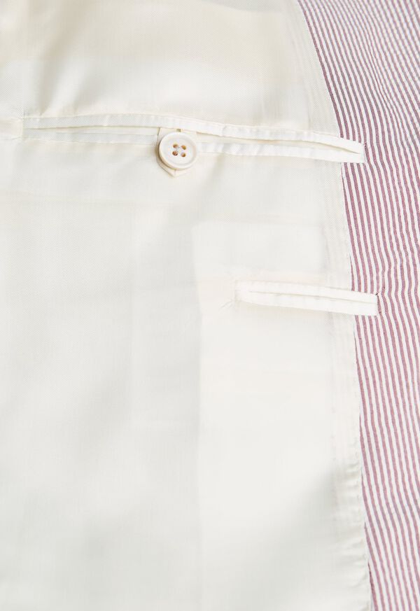 Paul Stuart Red and White Seersucker Suit, image 4
