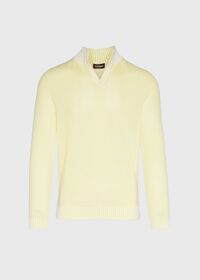 Paul Stuart Cotton Open Collar Birdseye Stitch Sweater, thumbnail 3