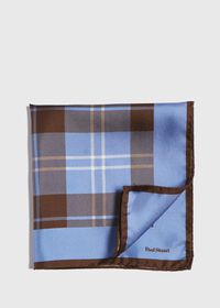 Paul Stuart Plaid Pocket Square With Contrast Border, thumbnail 1