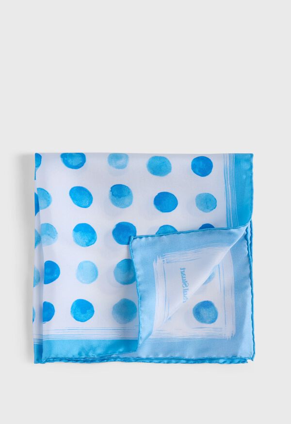 Paul Stuart Printed Silk Watercolor Dot Pocket Square, image 1