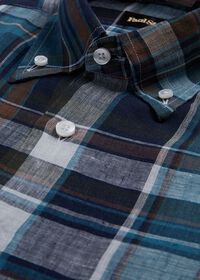 Paul Stuart Linen Plaid Sport Shirt, thumbnail 2