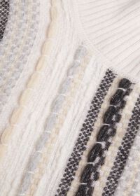 Paul Stuart Knit Jacquard Poncho with Fringe, thumbnail 2