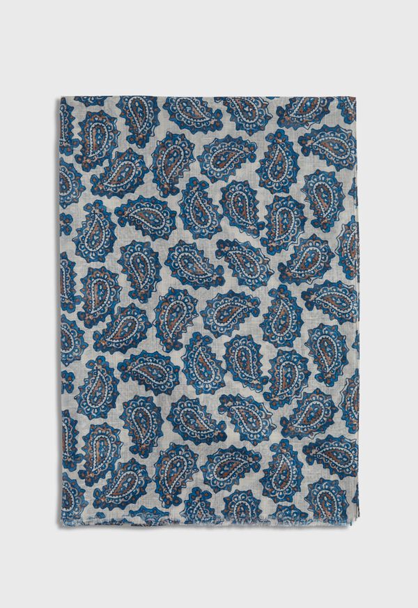 Paul Stuart Cotton & Linen Paisley Print Scarf, image 2