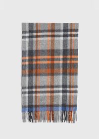 Paul Stuart Green and Rust Plaid Scarf, thumbnail 3