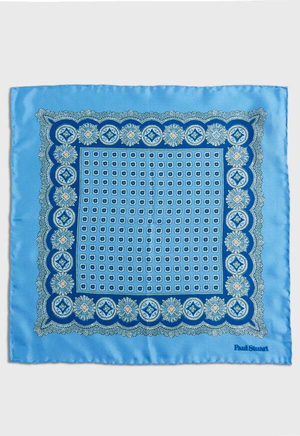 Paul Stuart Silk Twill Medallion Pocket Square, image 2