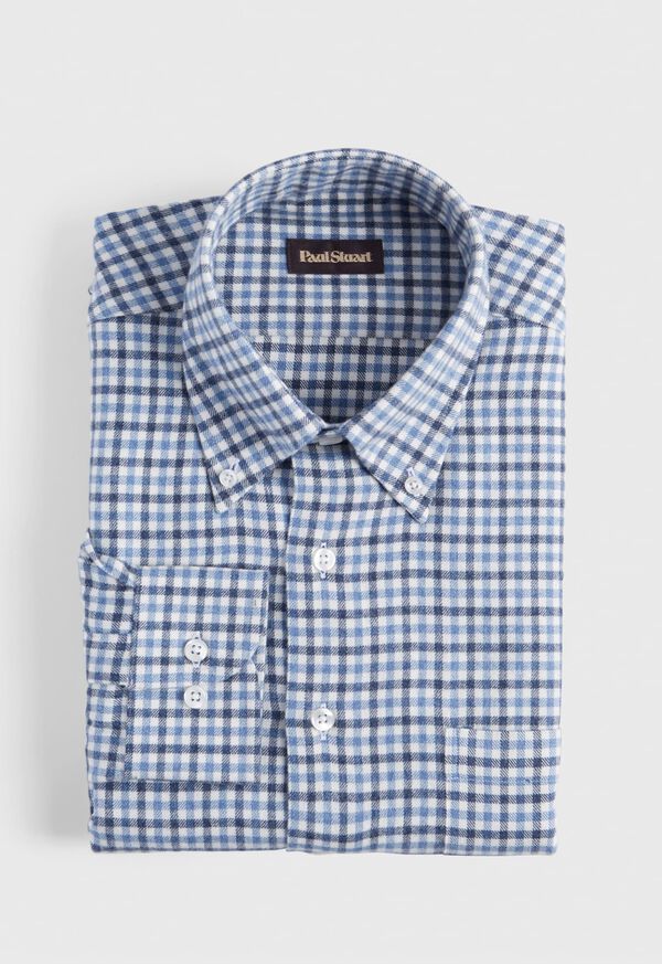 Paul Stuart Two Color Check Flannel Sport Shirt, image 1