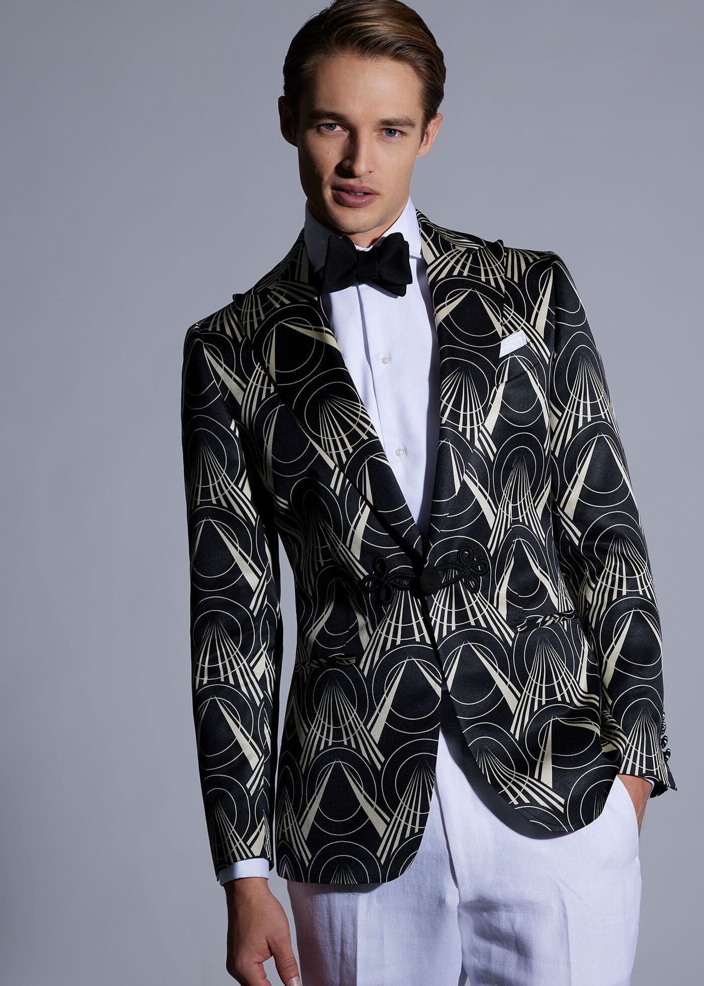 Silk dinner jacket top