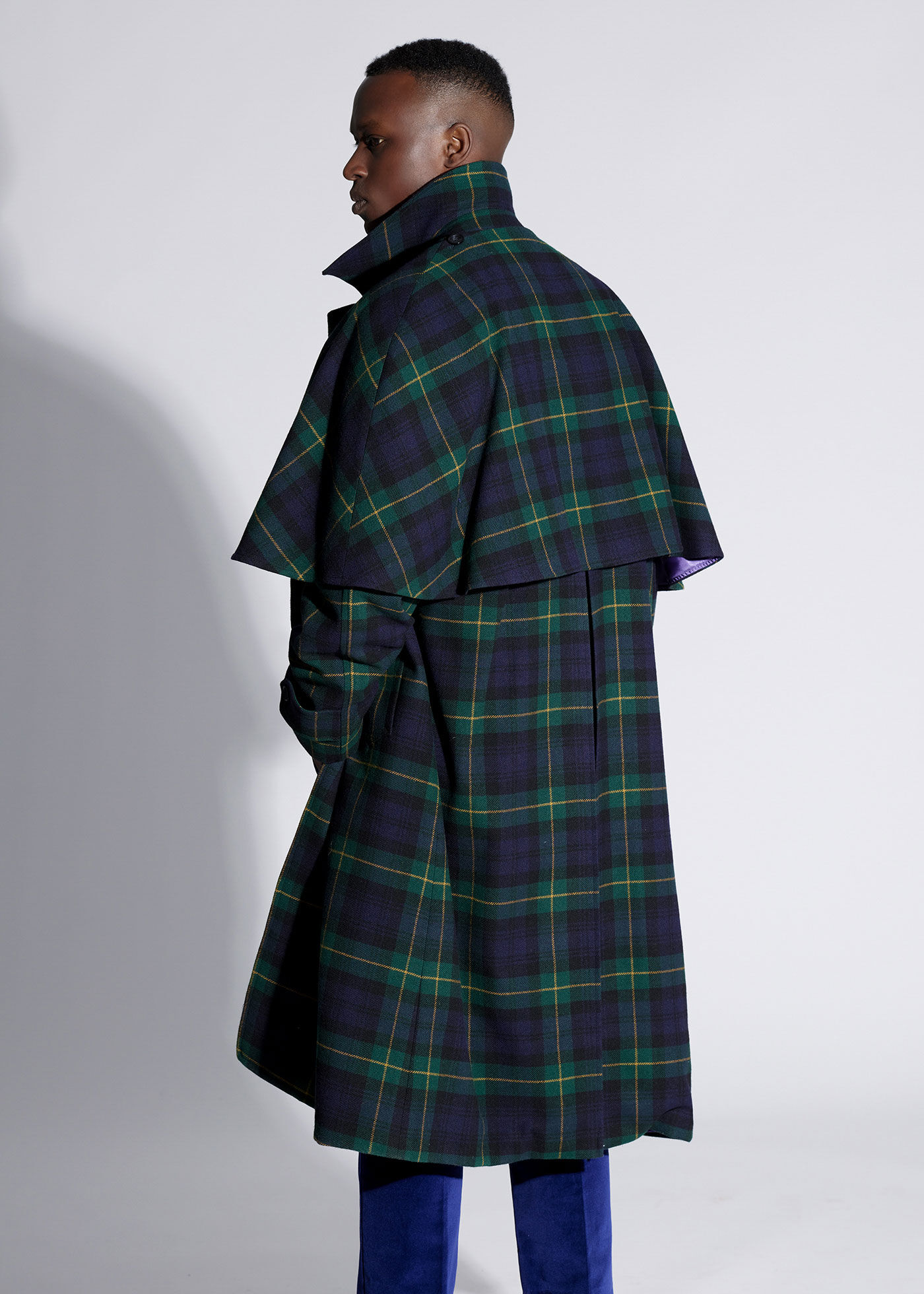 Tartan Plaid Cape Coat