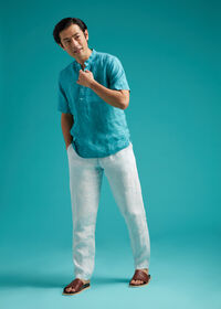 Paul Stuart Drawstring Washed Linen Pant, thumbnail 3