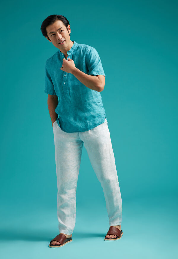 Paul Stuart Drawstring Washed Linen Pant, image 3
