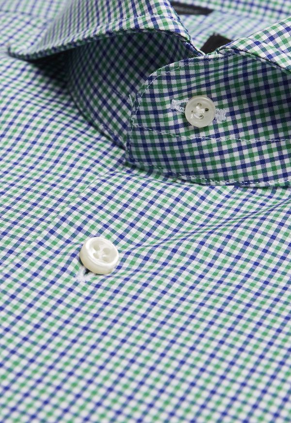 Paul Stuart Blue and Green Check Dress Shirt, image 2