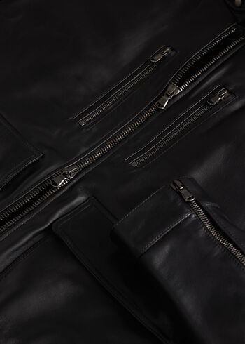 Paul Stuart Modern Leather Bomber Jacket