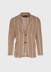 Paul Stuart Mink Linen Blend Deco Stripe Shirt Jacket, thumbnail 1