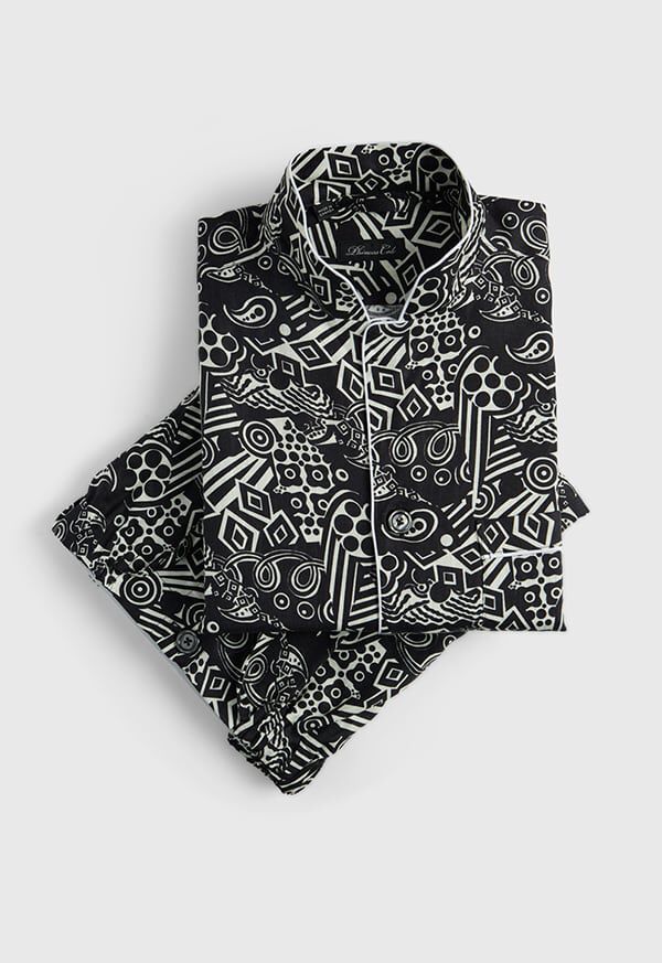 Paul Stuart Deco Print Linen Pajama, image 1