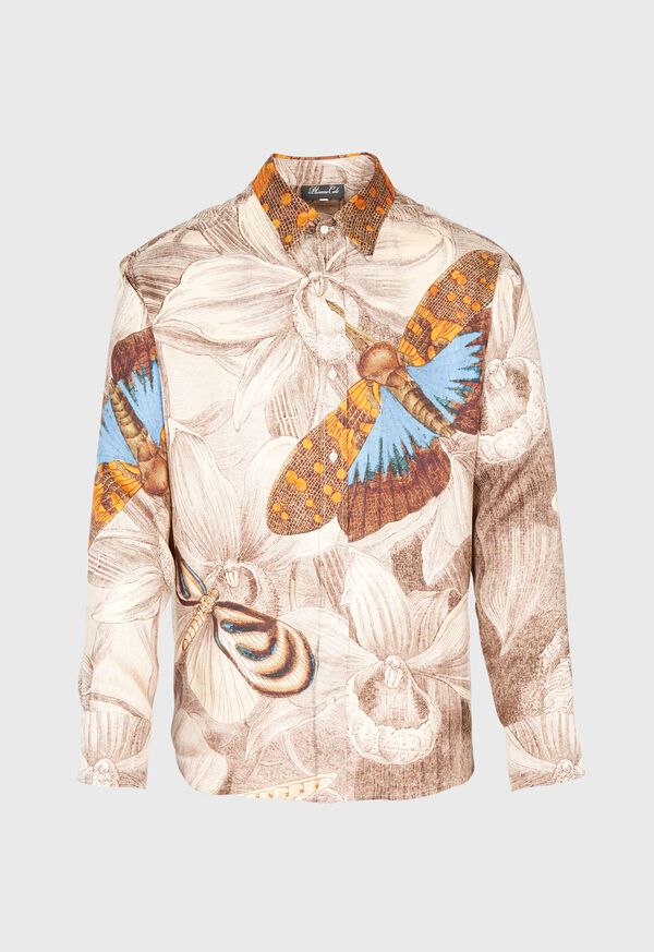Paul Stuart Silk Butterfly Print Shirt, image 1