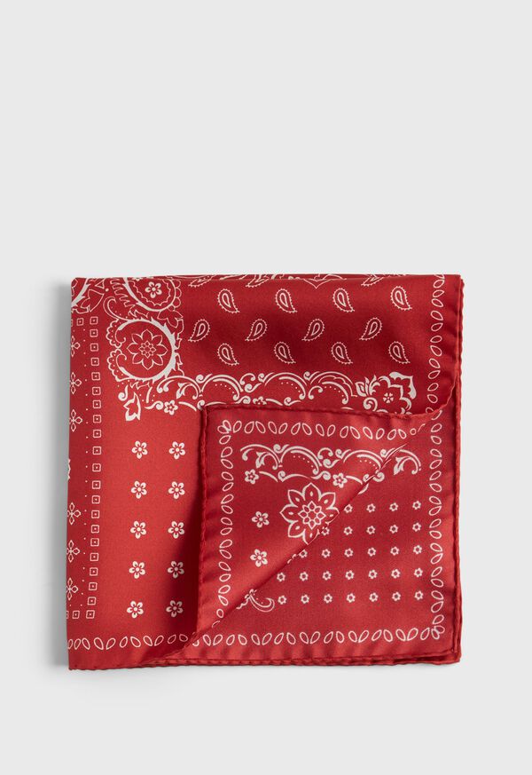 Paul Stuart Bandana Print Pocket Square, image 1